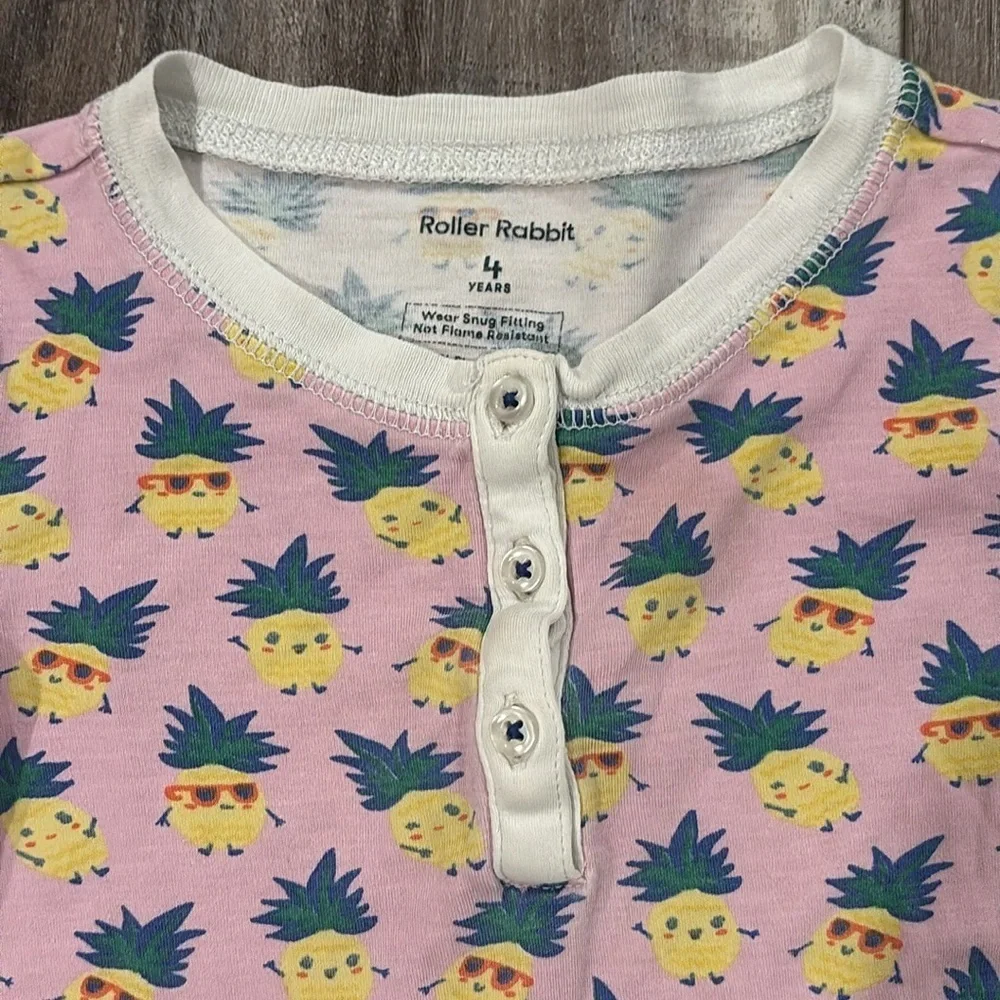 Roberta Roller Rabbit Pink Elephant & Pink Pineapple Sleep Top lot size 4
